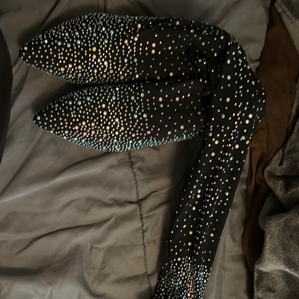 Black Scarf with Colorful Dots